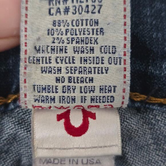 True Religion Vintage Womens 27 Jeans Bootcut Horse Shoe Back Pockets With Flap - Picture 9 of 9